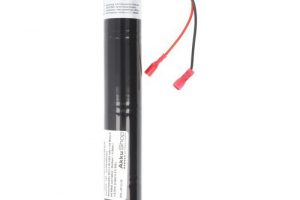 Bild von AccuCell Notleuchtenakku NiCd 4,8V 4500 mAh L1x4 Mono D mit Kabel und Faston-Buchsen -4,8mm / +6,3mm ersetzt 4,8 V Akku