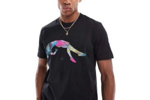 Bild von PS Paul Smith – T-Shirt in Schwarz mit Körper-Print Schwarz 48