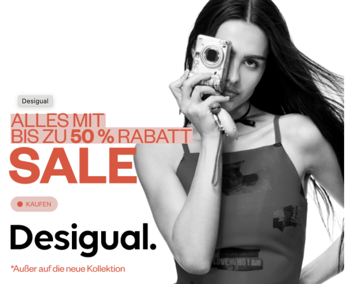 Bild von Desigual – Jetzt Fashion-Week Ausverkauf Highlights zum halben Preis sichern!