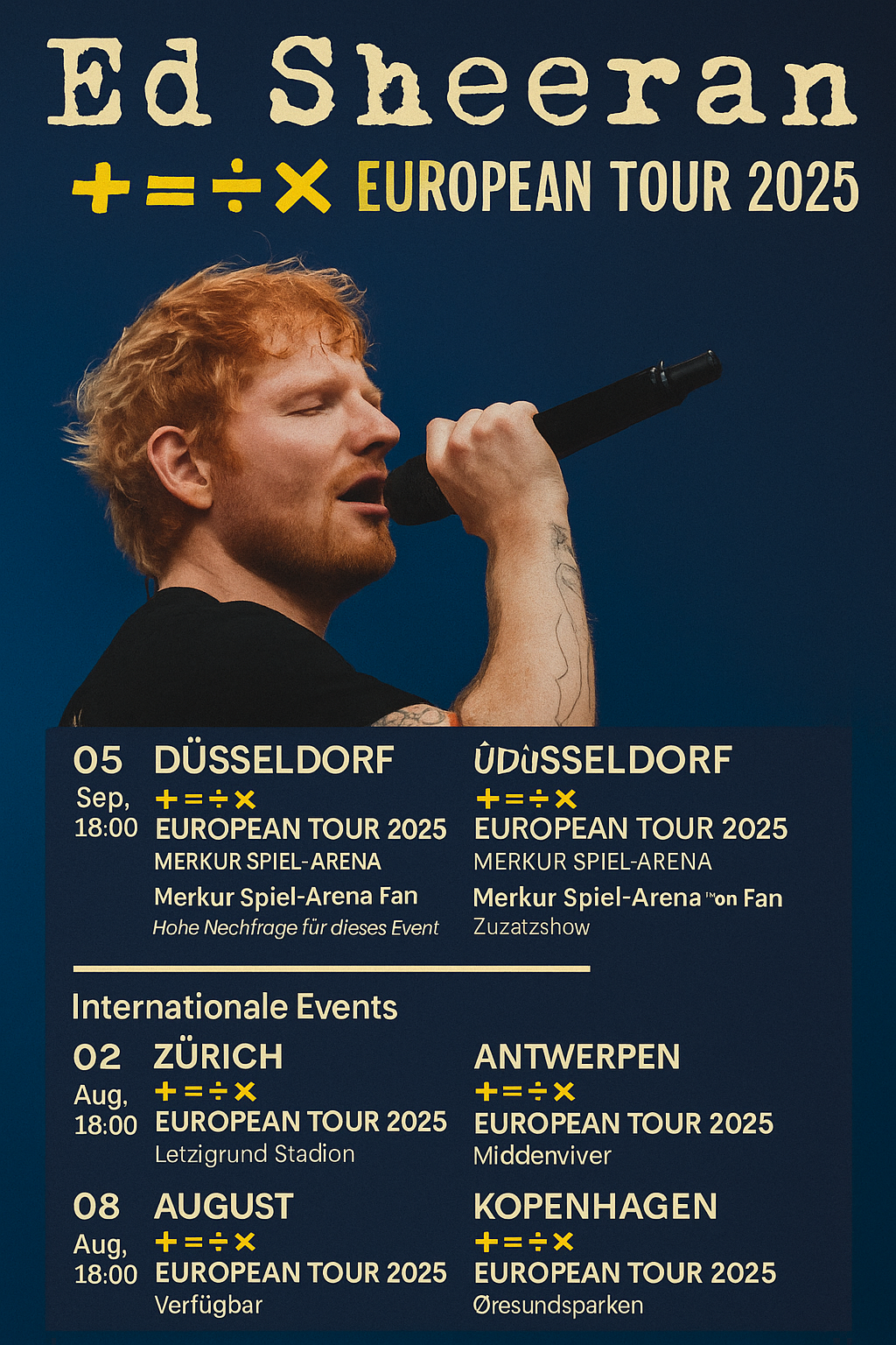 Bild von Ed Sheeran live auf „European Tour“ – Die Chance deines Lebens!