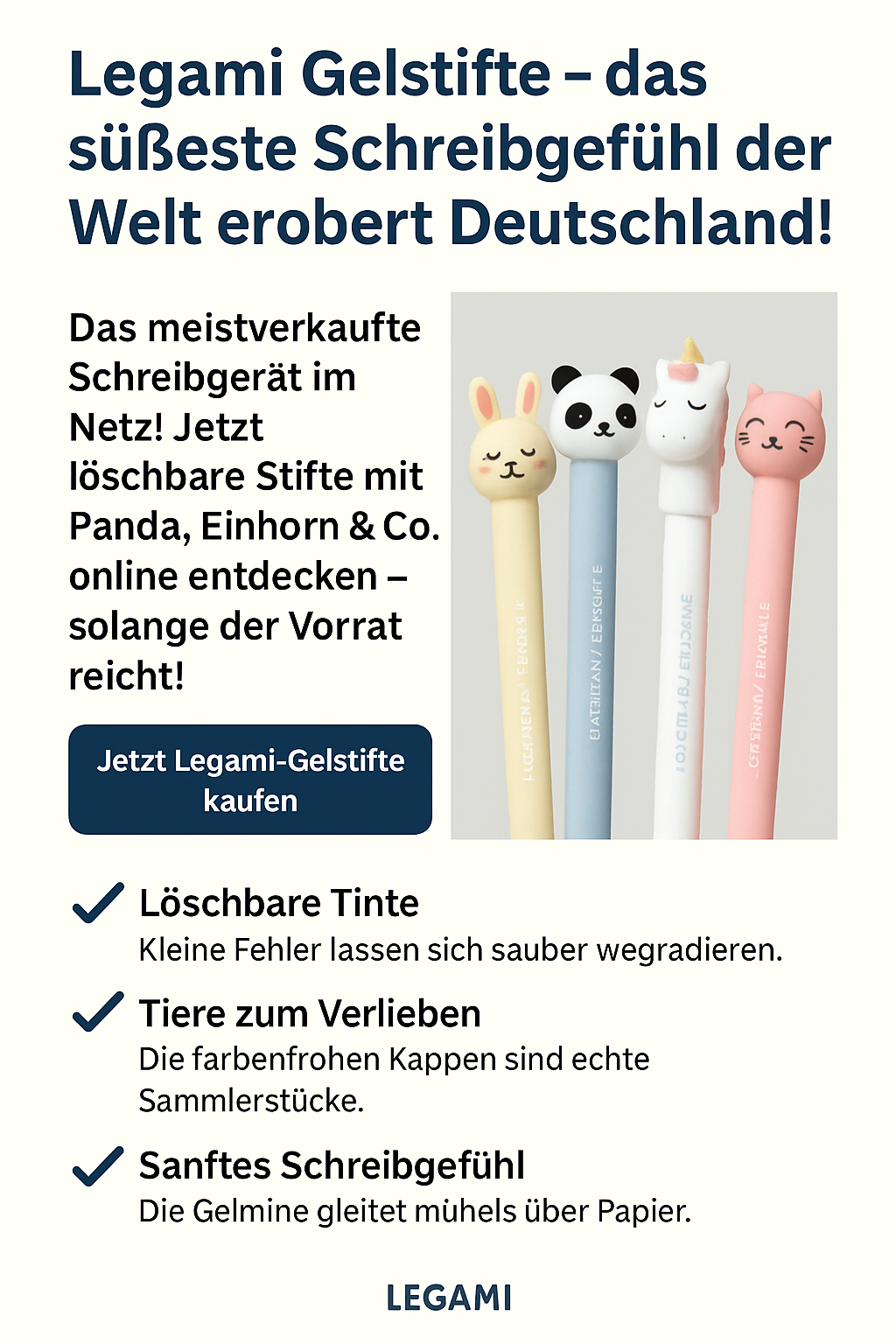 Bild von Legami Gelstifte – das süßeste Schreibgefühl der Welt erobert Deutschland!