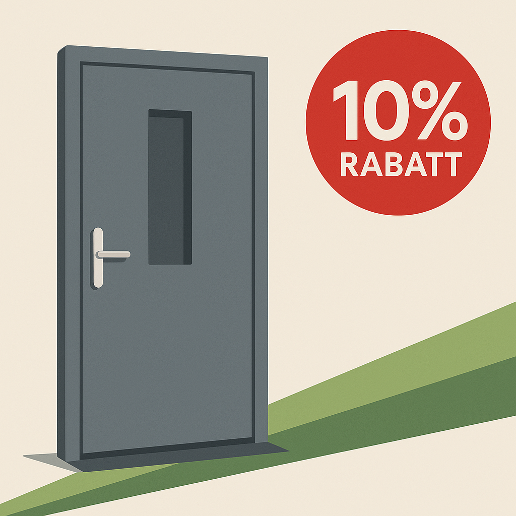 Bild von 10 % Rabatt auf hochwertige Nebeneingangstüren – Lager-Räumungswochen bei Nebeneingangstürenland