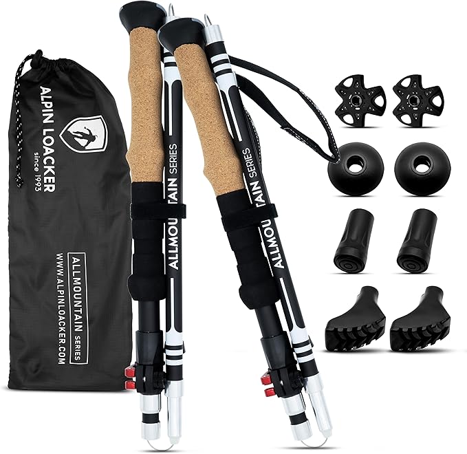 Produktbild von ALPIN LOACKER Wanderstöcke faltbar Carbon oder Aluminium mit Korkgriff