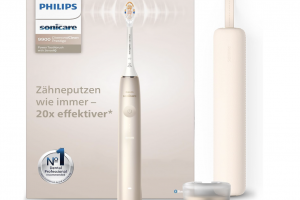 Bild von Philips Sonicare DiamondClean Prestige 9900 – Elektrische Schallzahnbürste mit 1x A3 Premium-All-in-One-Bürstenkopf und Ladeetui in Champagner (Modell HX9992/11)