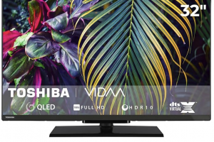 Bild von Toshiba Fernseher 32 Zoll Smart TV VIDAA Full HD QLED Fernseher HDR Smart TV mit Triple-Tuner und Bluetooth, QLED TV 32QV3F63DA
