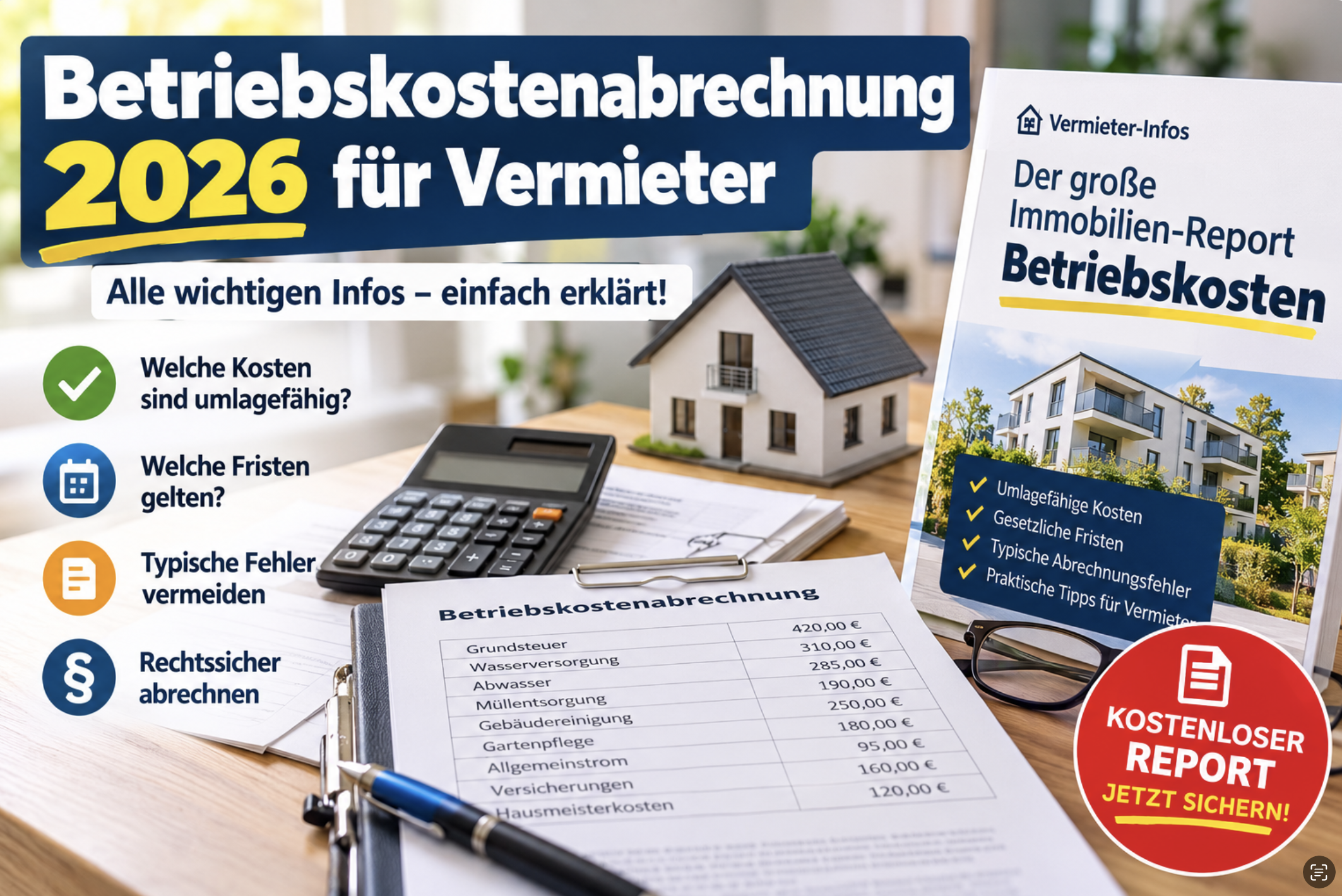 Bild von Betriebskostenabrechnung 2026: Diese Fehler können Vermieter teuer zu stehen kommen